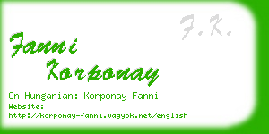 fanni korponay business card